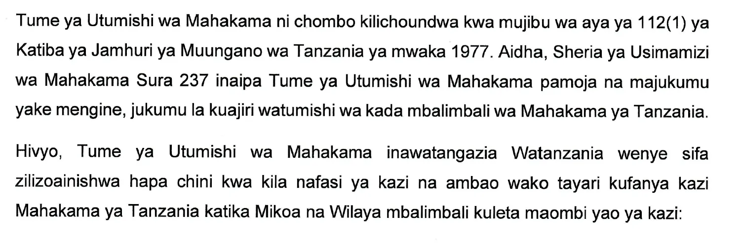 You are currently viewing Mwandishi Mwendesha Ofisi Daraja II TGS C (Katibu Mahsusi) (11 Posts) at Tume ya Utumishi wa Mahakama May, 2023