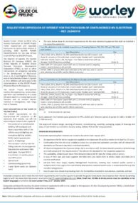 Read more about the article Request For Expression Of Interest For The Provision Of Containerised HV Substation at EACOP September 2024